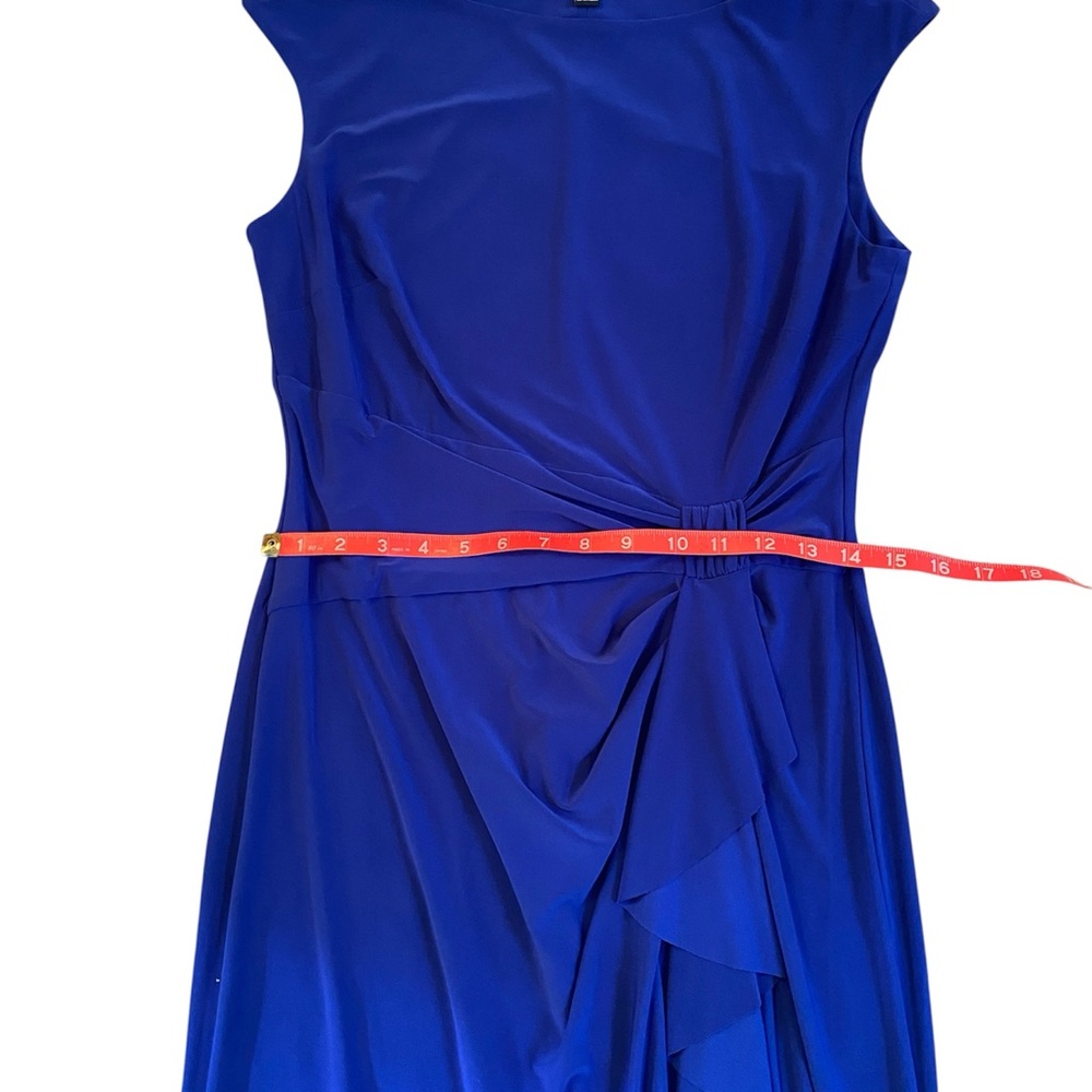 Beautiful Chaps Women’s Royal Blue Sleeveless Draped Midi Dress, Size Medium - Picture 7 of 9